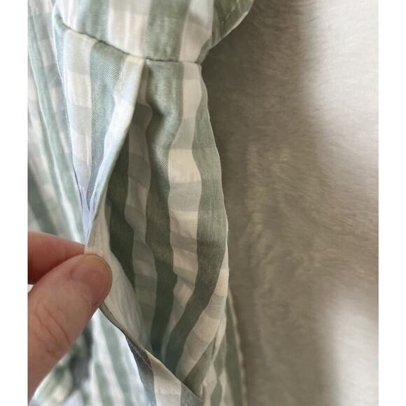 Lovers + Friends Women's Romper Size XS Coquette Green White Gingham Ruffles - Picture 6 of 12